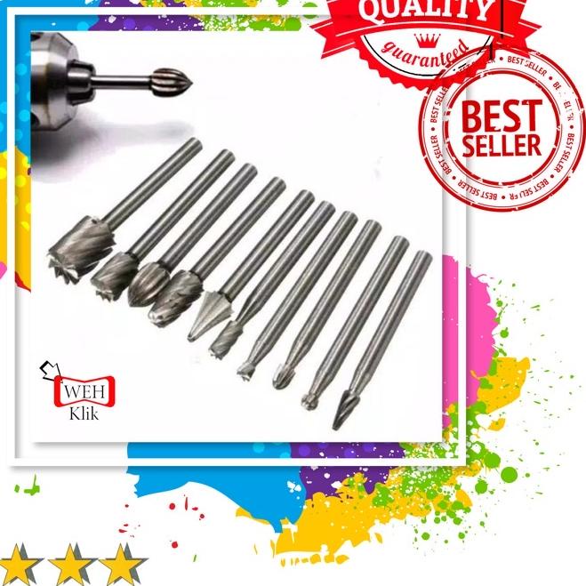 ➵ Mata bor ukir kayu mini grinder kikir kayu gravir kayu cun grinder tuner 1set isi 10pcs ➺
