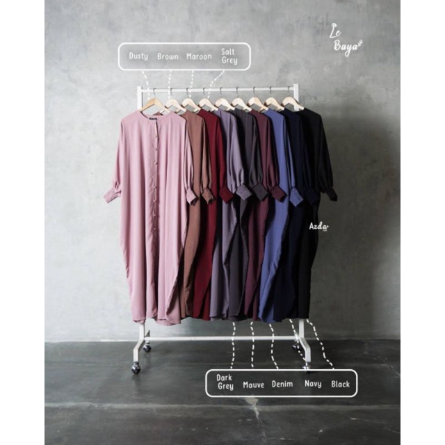 LE BAYA BY AZDA INDONESIA TERBARU ABAYA BATWING POLOS MANSET SMOK KEKINIAN GAMIS SYAR'I WOLFIS GRADE