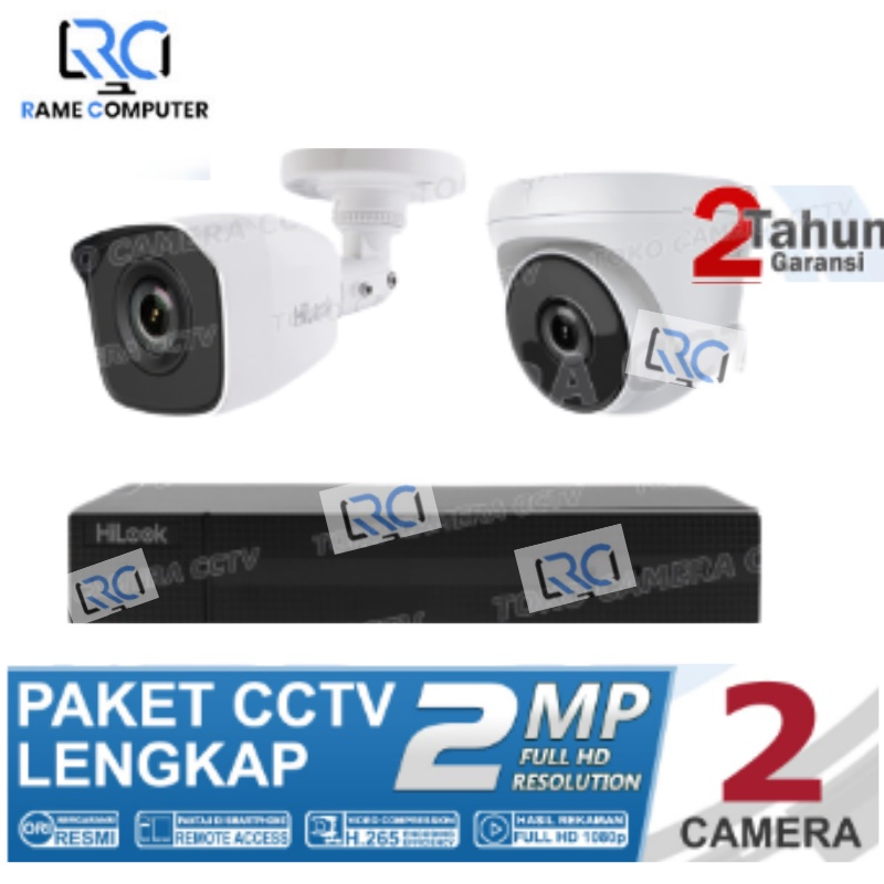 PAKET CCTV HILOOK 2MP 4 CHANNEL 2 KAMERA