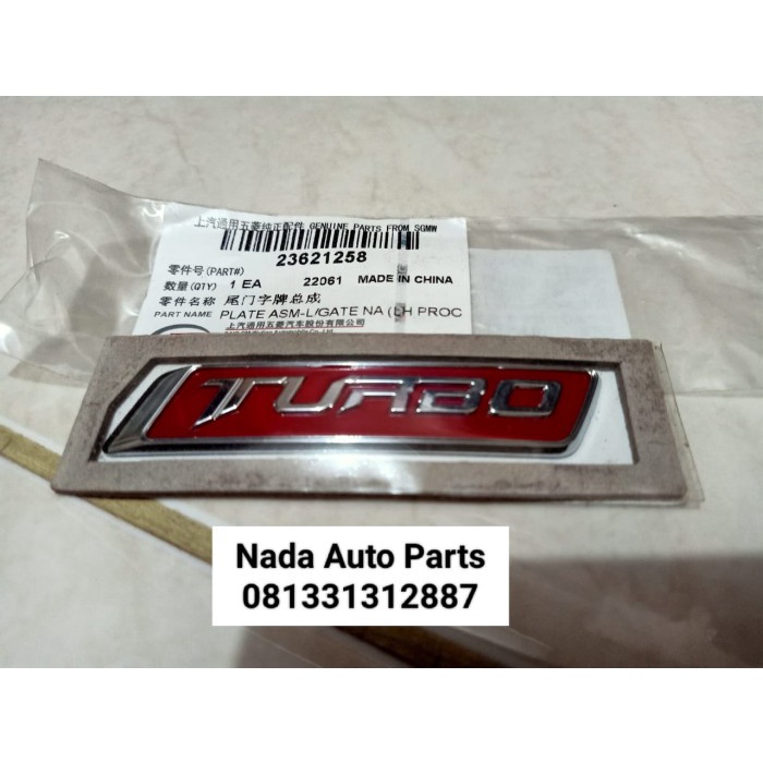 EMBLEM TURBO WULING CORTEZ / EMBLEM WULING TULISAN ''TURBO" 23621258