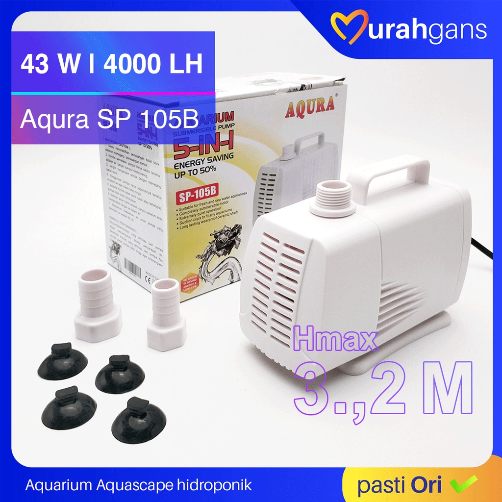 Pompa Air Celup Aquarium AQURA SP 105B Power Head Aquarium 4000 L/H