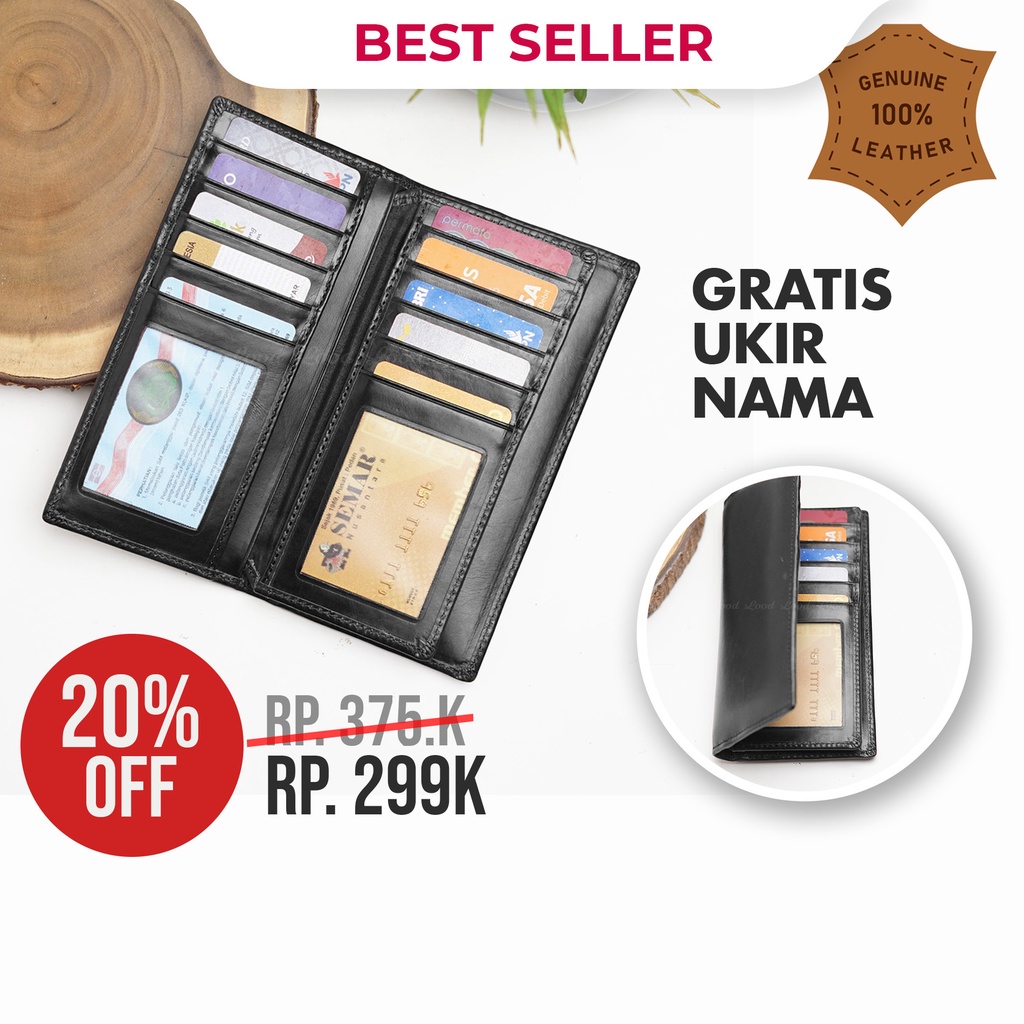 DOMPET KULIT PRIA PANJANG ASLI ORIGINAL 100%  SOWA LONG WALLET- GRATIS UKIR NAMA