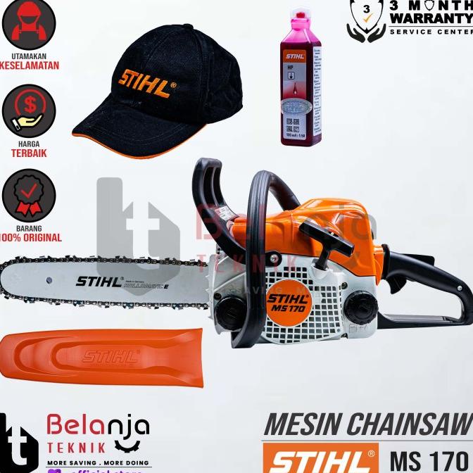 STIHL Chainsaw MS 170 14 Inch Mesin Potong Kayu MS170 Gergaji Kayu 14"
