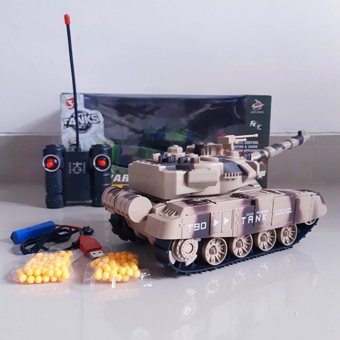 Mainan Tank Remote Control RC War Tank Remot bisa Battle Tembak Peluru ( lavar stores id )