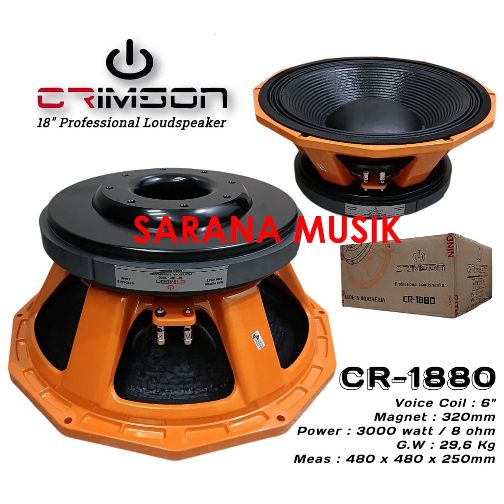 Komponen Speaker 18 Inch CRIMSON CR1880 CR-1880 Crimson CR 1880 Original