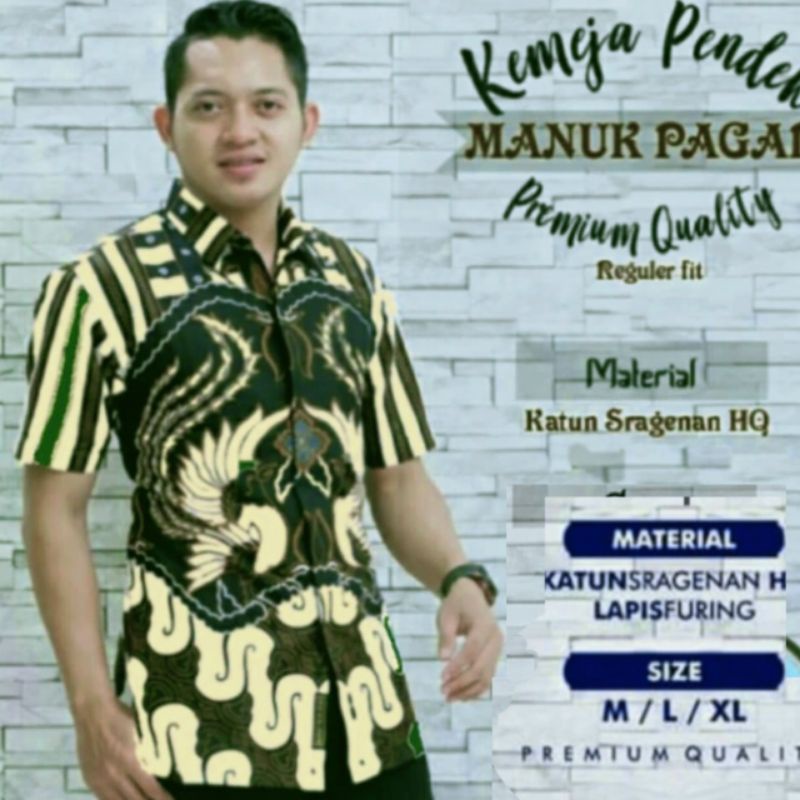 Kemeja Batik Pria Lengan Pendek Murah Baju Atasan Cowok Modern Terbaru Formal Casual Lapis Full Furi