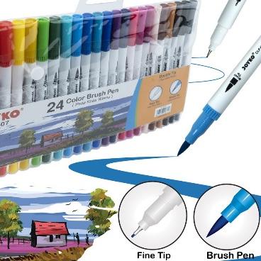 

♜ PROMO Joyko Colour Brush Pen 2 mata CLP 07 Isi 24 (set) ♠