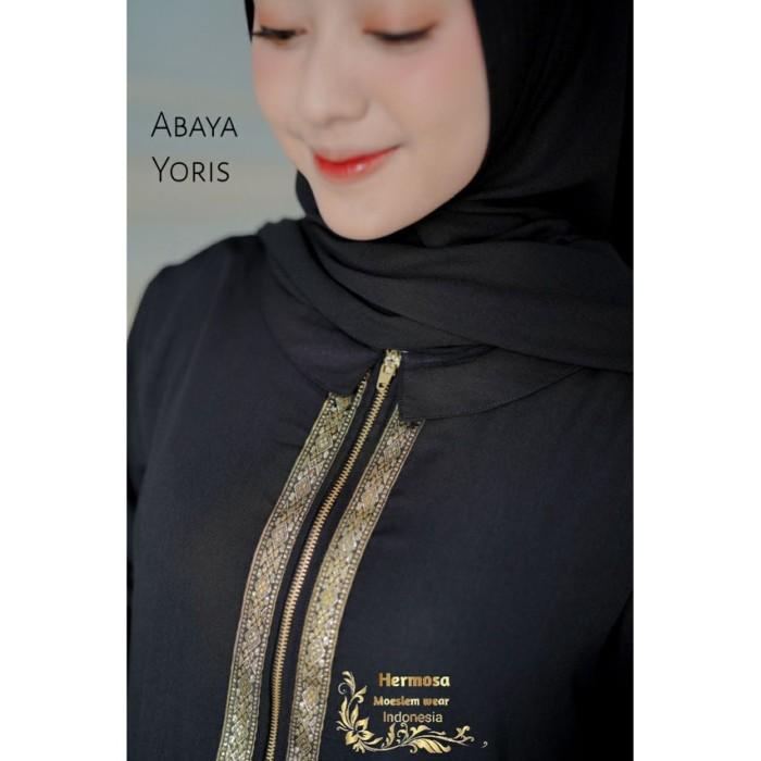 Gamis Abaya hitam bahan Yoris original by hermosa/gamis abaya hermosa