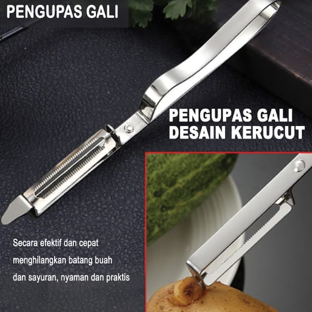 GP Peeler Pisau Kupas Buah Sayur Set 3in1/ Pengupas Kulit 3 in 1 Alat Dapur Stainless steel