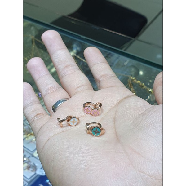anting vc jepit emas 750 warnawarni