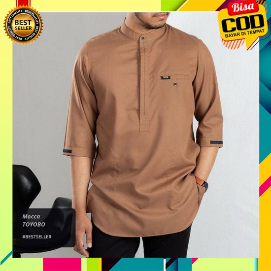 Koko Muslim Pria Dewasa 2023 Baju Lengan Panjang Pendek Terbaru Atasan Cowo Modern Hari Raya Atasan 