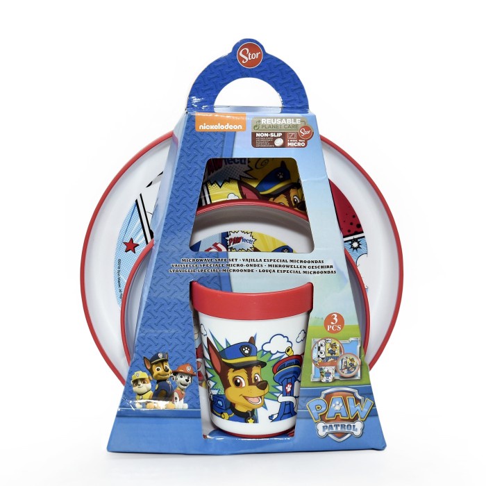 Terlaris Paw Patrol Alat Makan Premium Set Non Slip 3Pcs Paw Patrol Comic