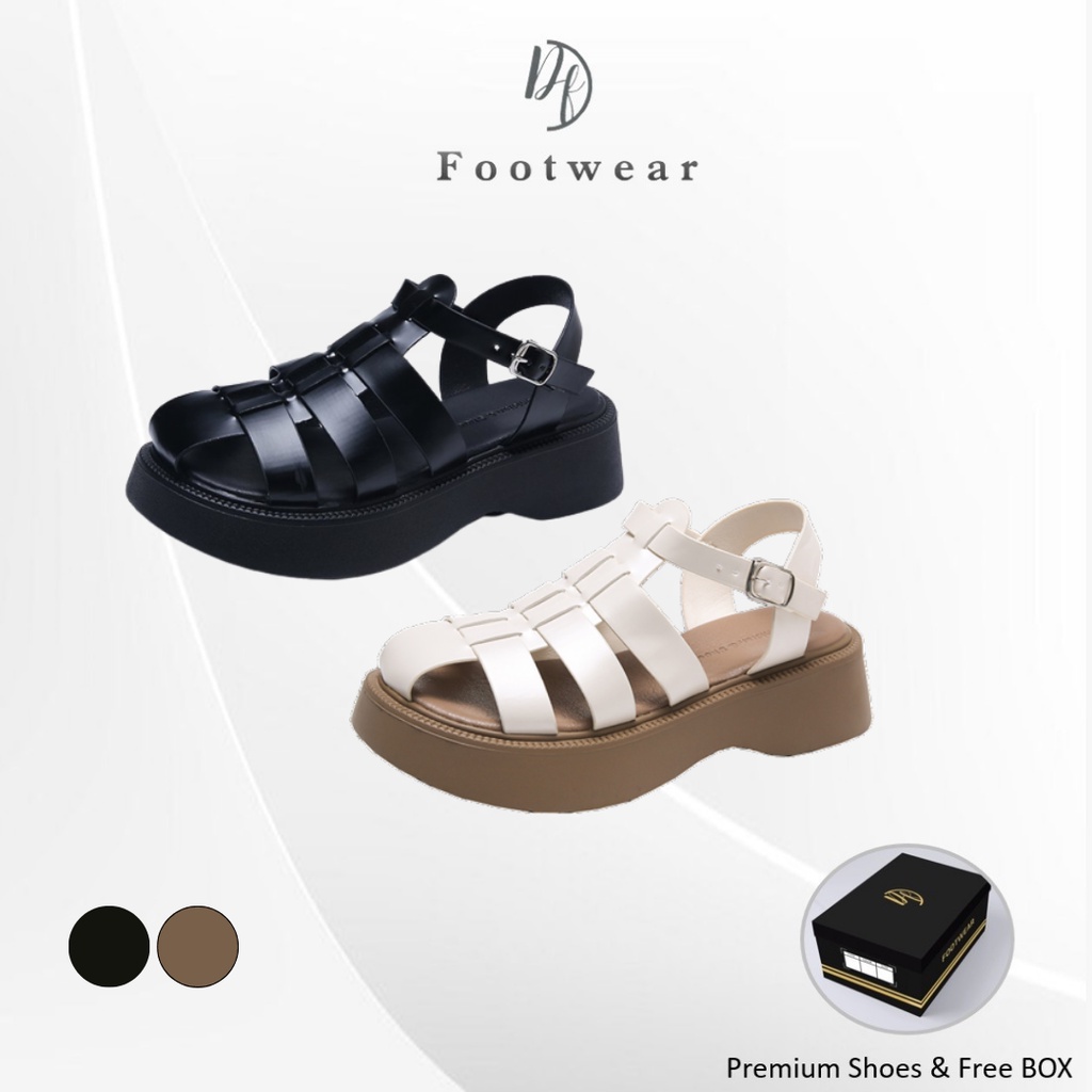 [DF FOOTWEAR] DF 644 Sandal Wedges Sandal Tali Wanita Korea Import Premium Quality