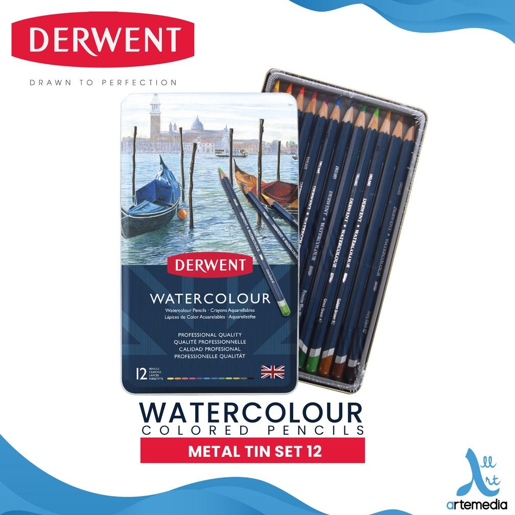 

Pensil Warna Derwent Watercolor 12 Pencil Color Metal Tin Set