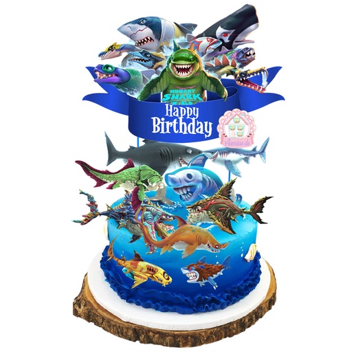 Terlaris Hungry Shark Cake Topper