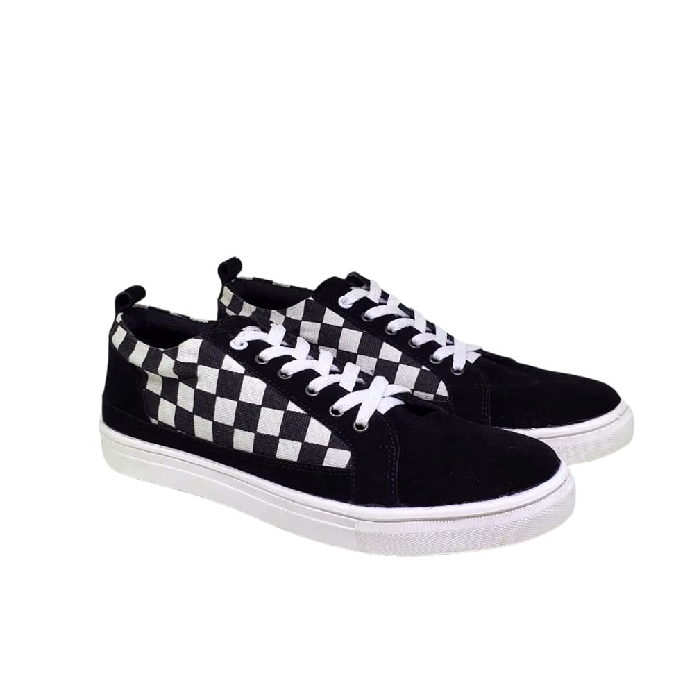 VARDY X ZAGIB | Sepatu Pria Kets Unisex Black Chess Sneaker Skateboard