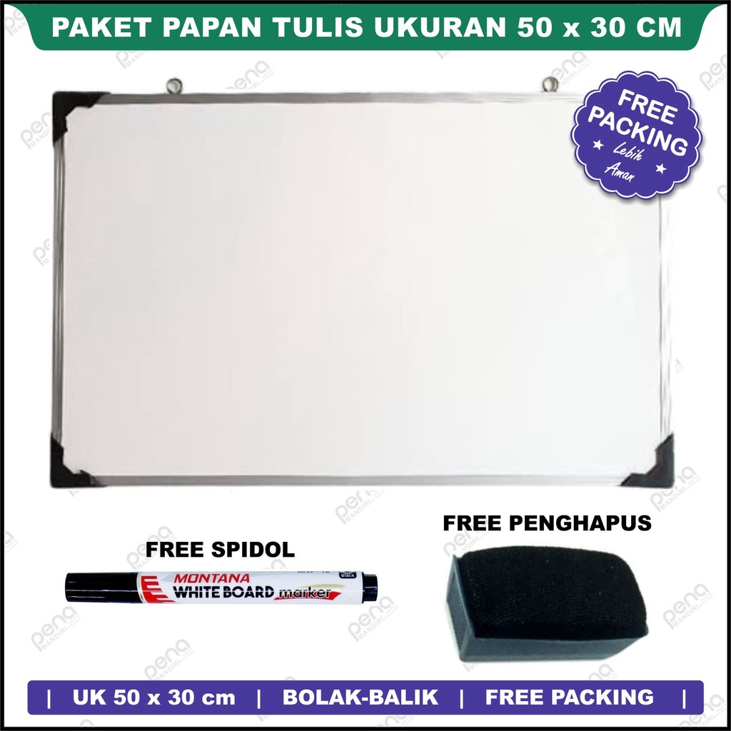 

Papan Tulis Putih / Whiteboard 30x50 cm (White Board 30 x 50 cm)