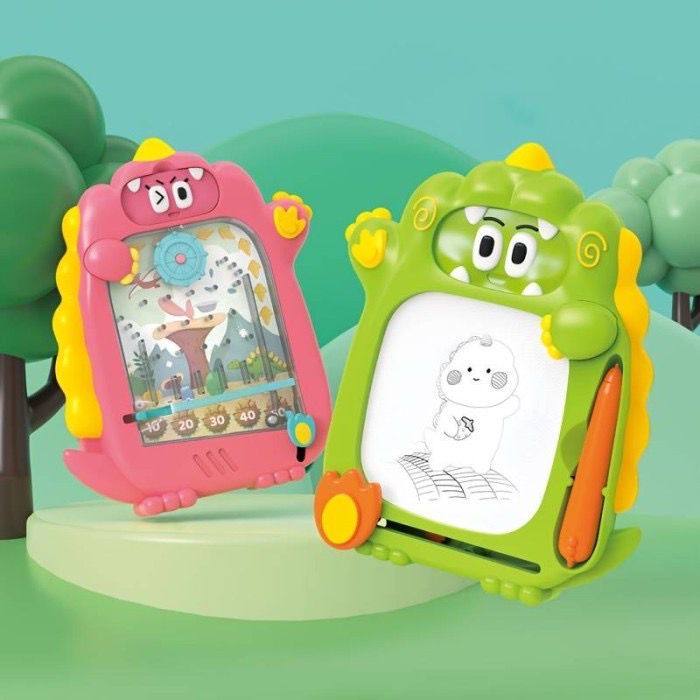 Mainan Anak DOUBLE SIDE DRAWING BOARD Marble Papan Tulis Dinosaurus Magnetic Drawing