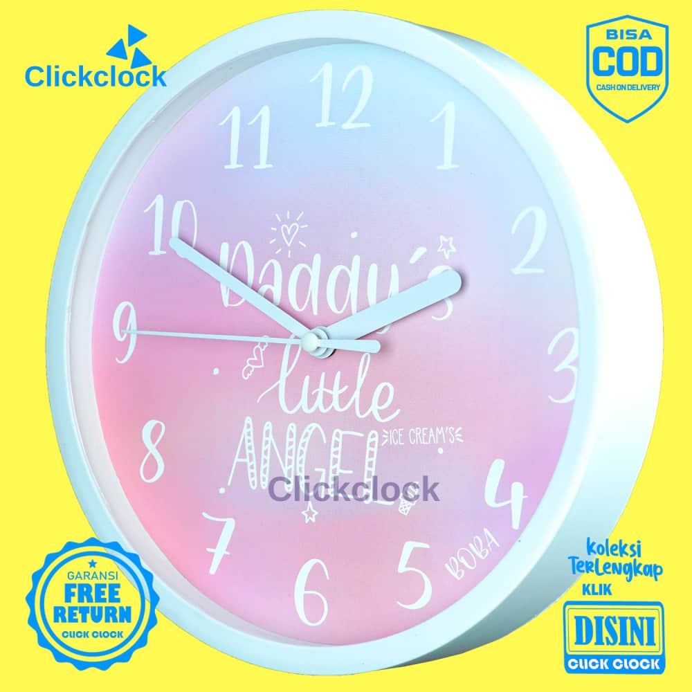 Jam Dinding Quartz Anak Daddy's Boba BB1129 Besar Hiasan Dinding Unik