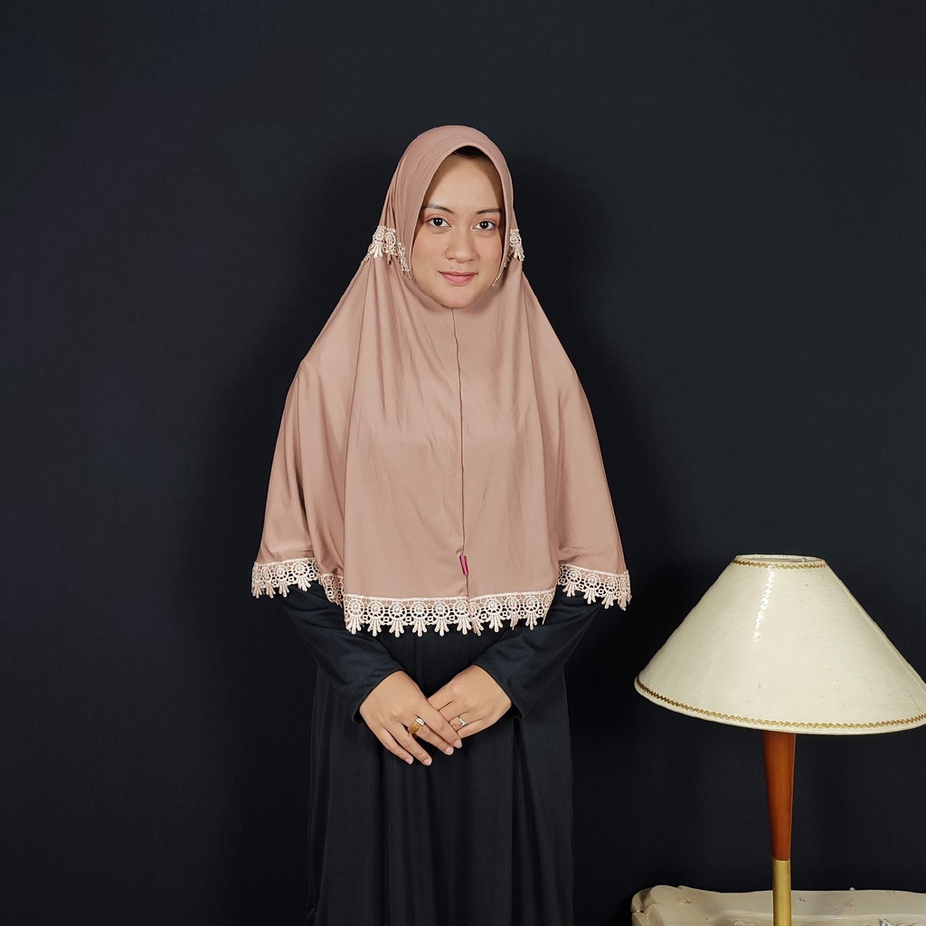 JILBAB INSTAN KHIMAR SYARI HAMIDA RENDA JERSEY PREMIUM / HIJAB INSTAN / BERGO