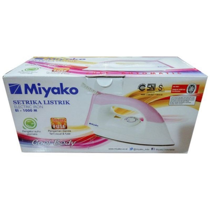 Setrika pakaian Miyako 1000M Biru anti lengket