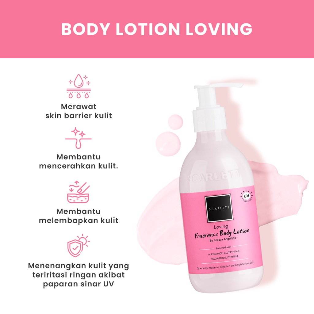 |LB| SCARLETT WHITENING LOVING SERIES - BODY LOTION - SHOWER SCRUB SABUN - BODY SCRUB - BODY SERUM - BODY CREAM LOVING - LOVING SCARLETT BPOM