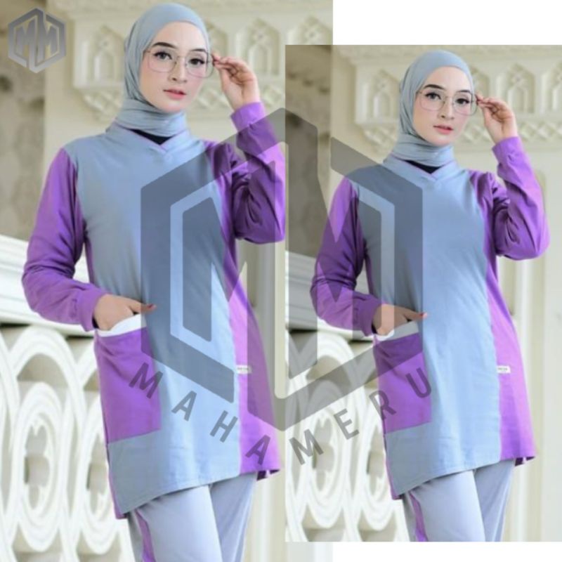 ATASAN KAOS TUNIK WANITA MUSLIMAH/SERAGAM OLAHRAGA TUNIK/KAOS