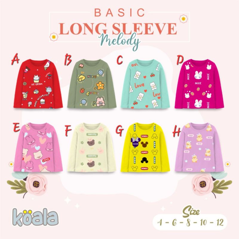 ATASAN KAOS LENGAN PANJANG ANAK PEREMPUAN MELODY KOALA KIDS
