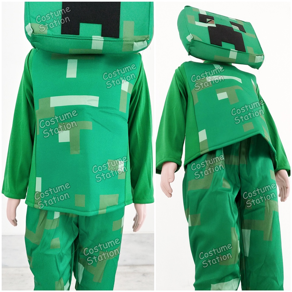 Kostum Minecraft Creeper / Costume Game Mainan anak