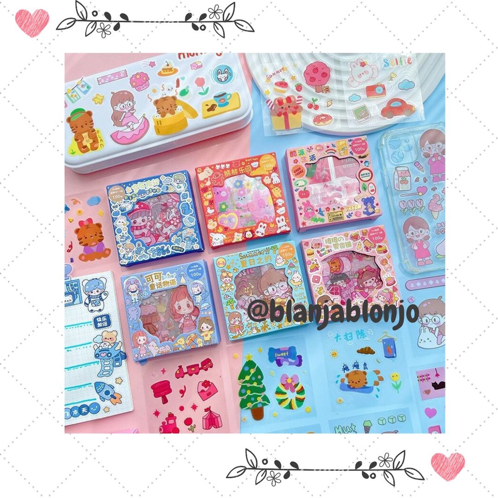 

Sticker Korea Momo Box Kecil (100 pcs) Cute Aesthetic Deco
