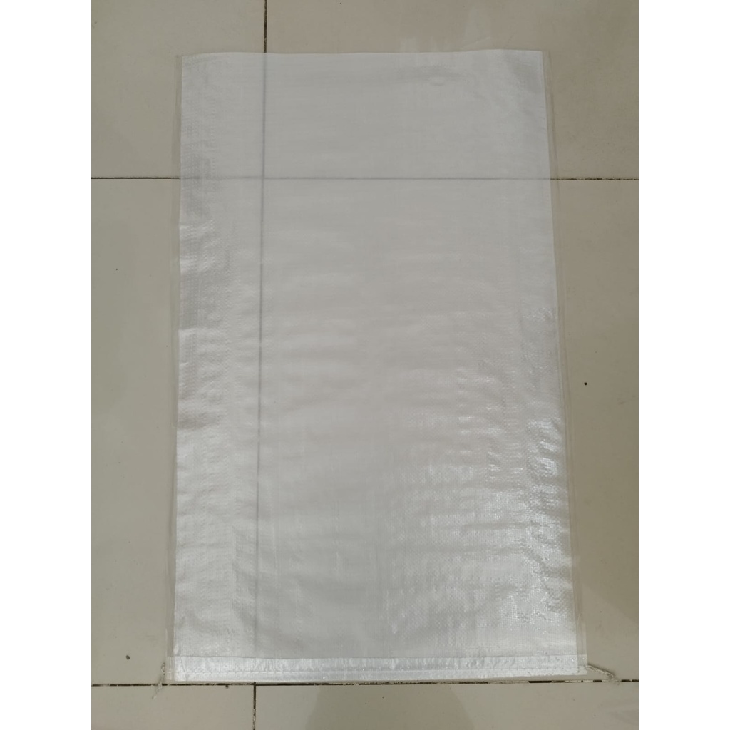 KARUNG PLASTIK UNTUK 25 KG BERAS "45X75 CM" LAMINASI TRANSPARANT POLOS (PAKET ISI 10)