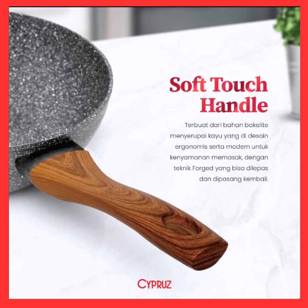 BIG SALE Cypruz Marble Wok Pan Marble Fry Pan Marble Sauce Pan Marble Grill Pan Tamagoyaki Wajan