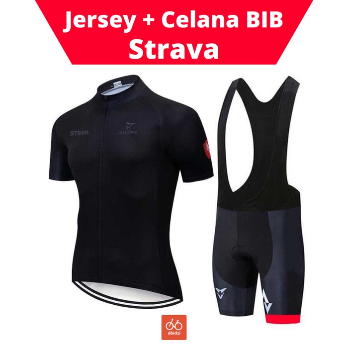 Terlaris Set Strava Jersey Sepeda Balap Roadbike Pria Celana Bib Dan Baju Set Gel