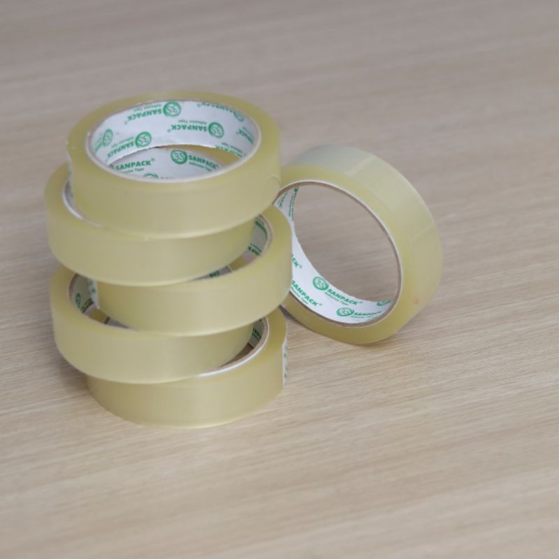 

[6 pcs / 12 pcs] Isolasi bening 24 mm x 72 yard / solatif / perekat / lakban / solatip Sanpack