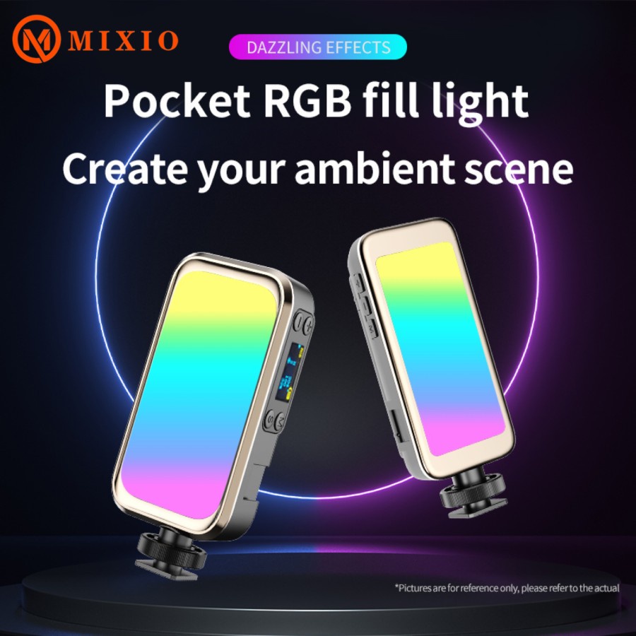 MIXIO RGB 20 Light Effect Lampu Pocket LED Vlog Video Dimmable - D31 - RGB 9K