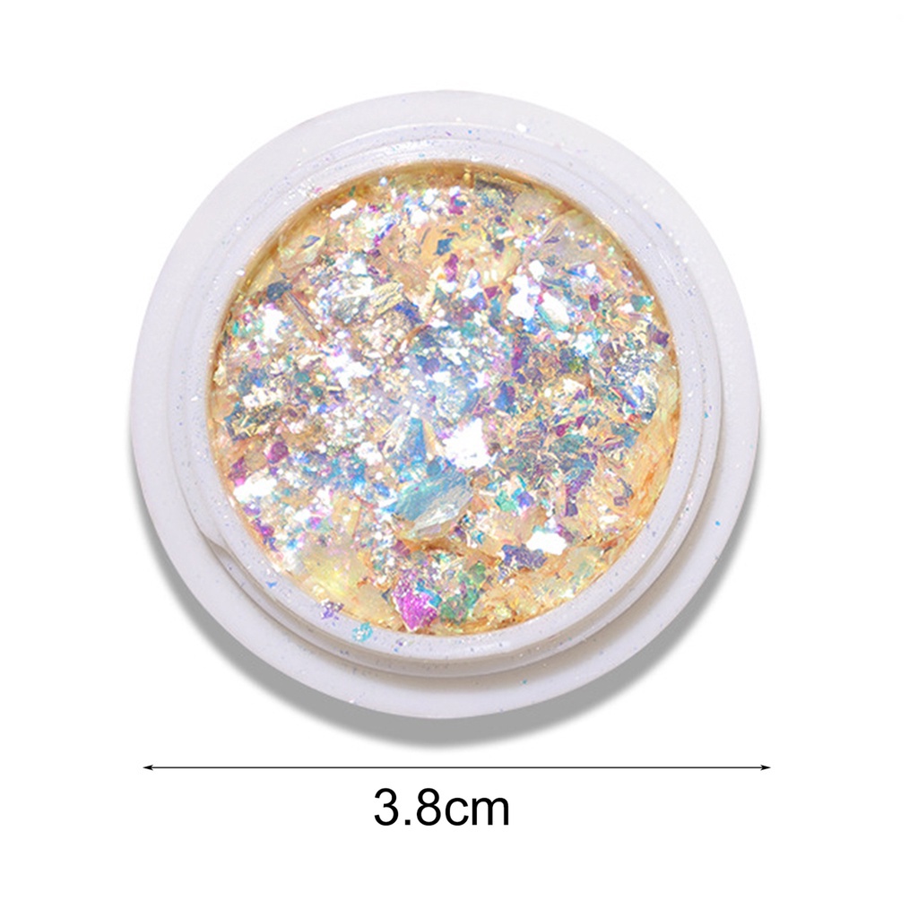 Manikur Glitter aman Portabel Permukaan Mengkilap Payet Edelweiss Nail Art