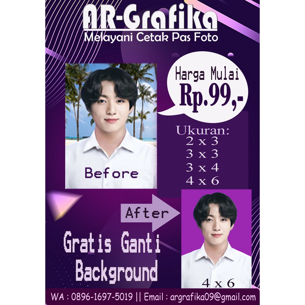 Cetak Pas Photo 4x6 Gratis Ganti Background || Harga Bersahabat || Murah Meriah