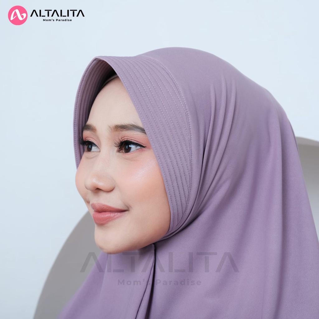 Altalita - Hijab Instan Bergo Sport Hamidah Menutup Dada Kerudung Instan Qaila Penguin Size M Jilbab Bergo Jersey Premium Cocok Untuk Sekolah Olahraga Volly Futsal Senam dan Sehari-Hari