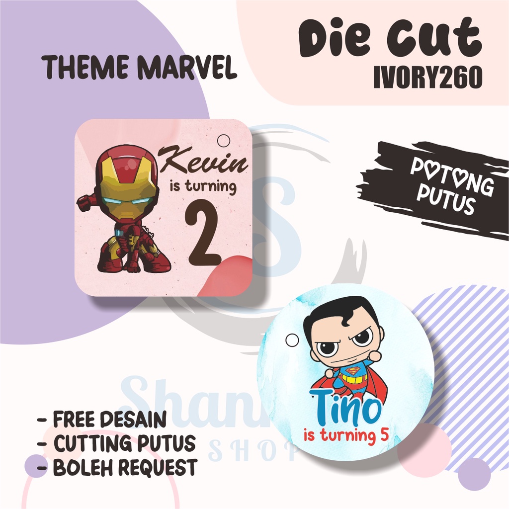 

Tag Bulat Kotak Ulang Tahun THEME MARVEL/Tag Label Ulang Tahun / Hangtag Hampers Custom