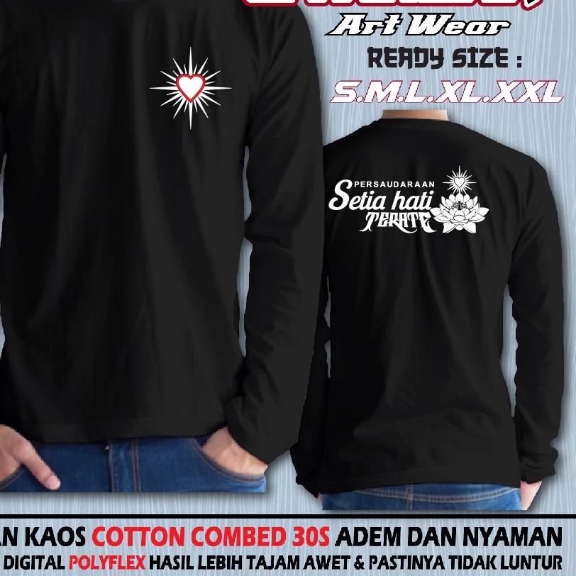 12.12 BIG SALE FASION KAOS PSHT LOGO SINAR PERSAUDARAAN SETIA HATI TERATE BUNGA  LENGAN PANJANG // K