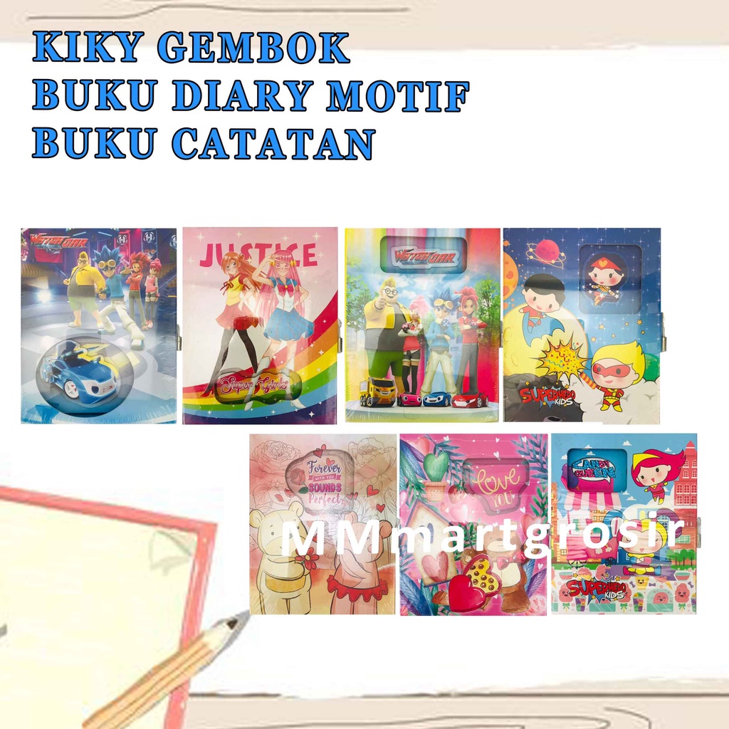 Kiky / Buku Diary / Buku dengan Gembok / Buku A5 / 17x12 cm