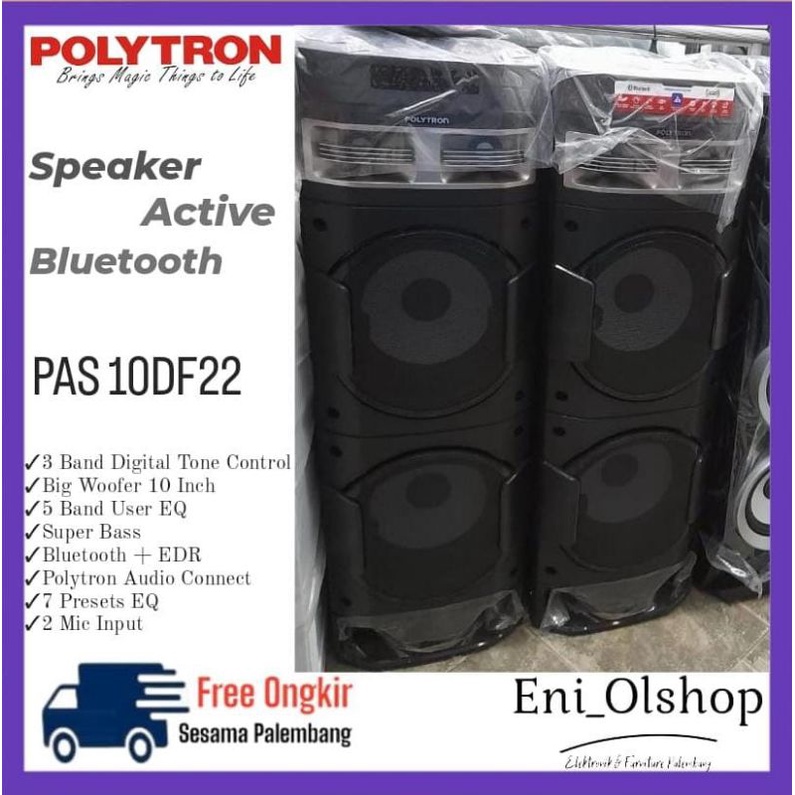SPEAKER AKTIVE BLUETOOTH POLYTRON PAS 10DF22, 10", 10 INCH, PAS10DF22, PAS 10 DF 22, PAS-10DF22 SUPE