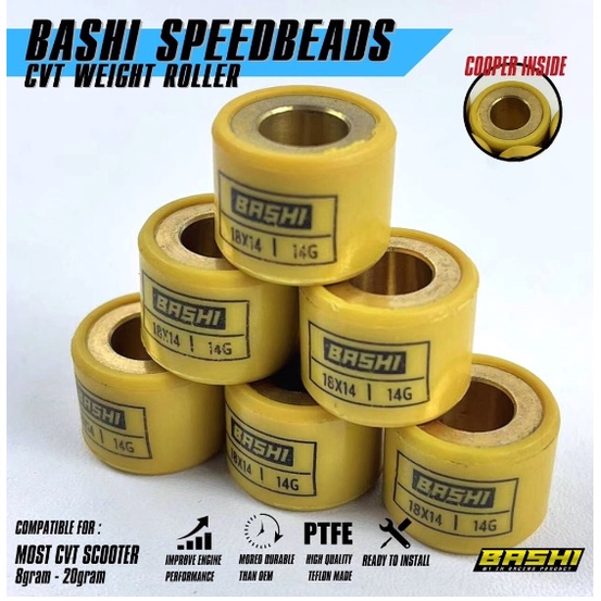 ROLLER BASHI SPEEDBEADS TEFLON CVT WEIGHT ROLLER RACING vario 110 scoopy H1 beat