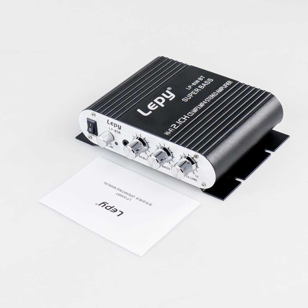 Lepy Audio Amplifier Bluetooth HiFi Stereo Treble Bass Booster - LP-838BT - Black