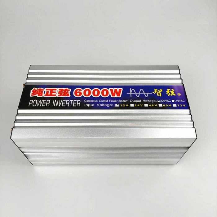 Power Inverter 6000 watt Pure Sine Wave DC 12V to AC 220V SHUNYIMA