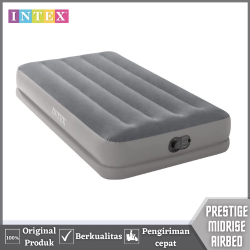 Ranjang Kasur Tempat Tidur Tiup Udara Intex Prestige Midrise Airbed Bed Angin Pompa Besar Portable O
