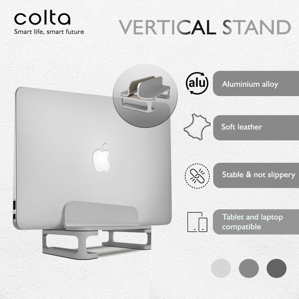 Colta Vertical Laptop Tablet Notebook Vertical Stand Holder Aluminium Premium Dudukan