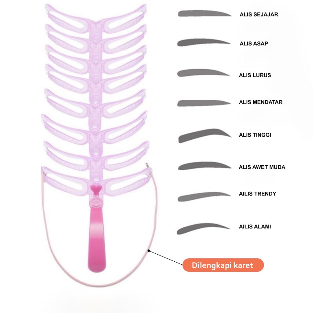 Amy's Diary Cetakan Alis 8 In 1 Wanita Eyebrow Template Delapan Model Alis Mata Cetakan Alis Import