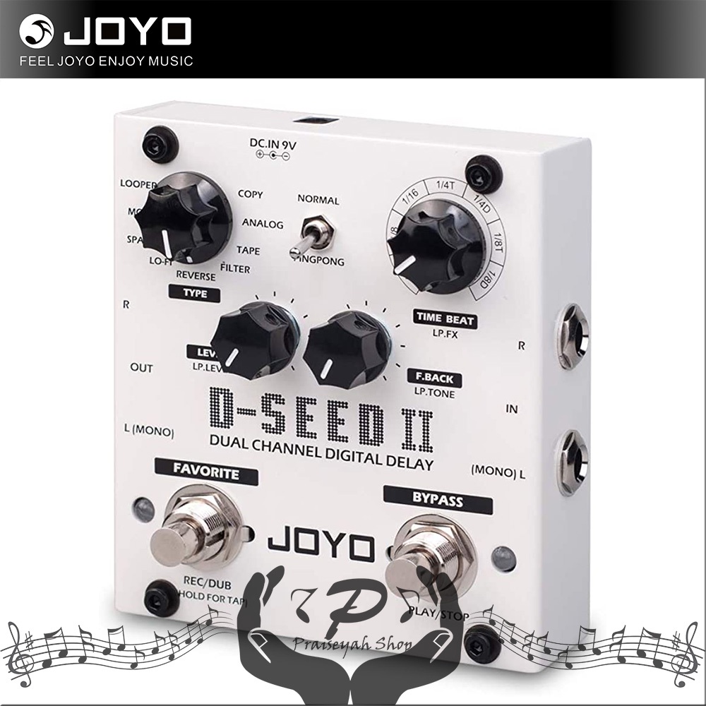 Joyo Dseed II Dual Channel Digital Delay Original D-Seed 2 Pedal Gitar
