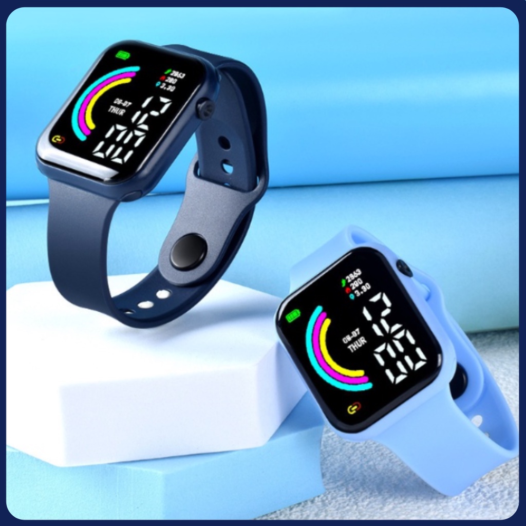 Jam Tangan Rainbow Graphic Digital LED Murah for Pria Wanita and Teenagers